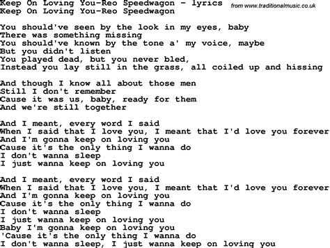 Keep On Loving You REO Speedwagon Chords and Lyrics for。